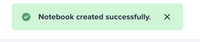 Notebook created successfully